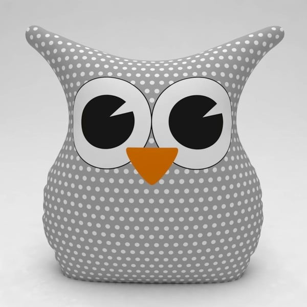Pernă Owl Dots, gri