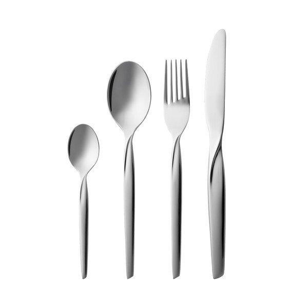 Tacâmuri argintii din oțel inoxidabil 16 buc. Twist – Gense