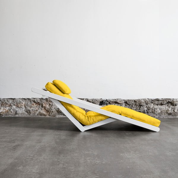 Șezlong extensibil Karup Figo White/Amarillo-image-1