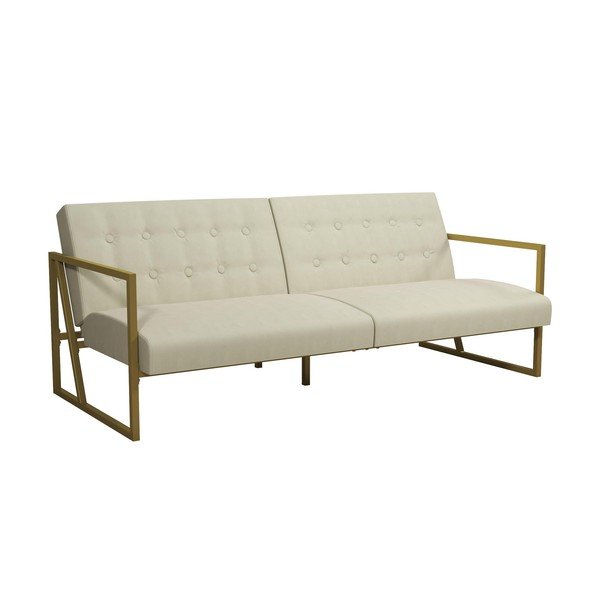 Canapea bej cu tapițerie din catifea 185 cm Lexington – Støraa-image-2