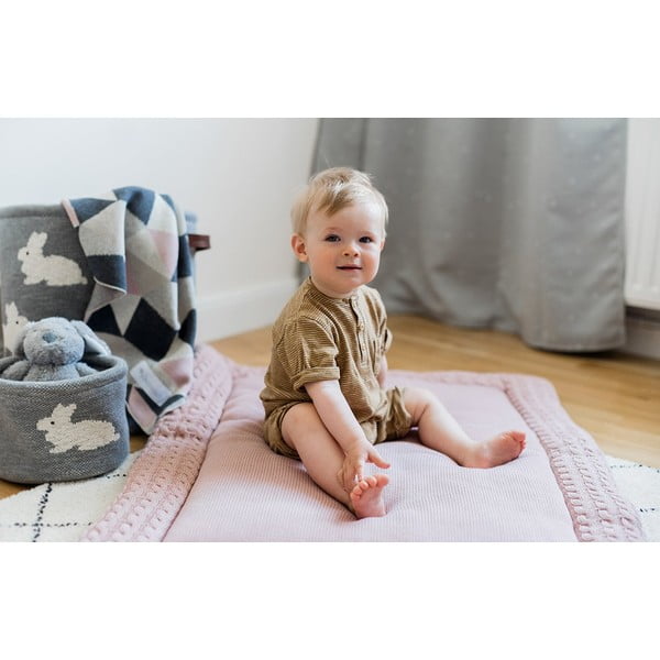 Covoraș de joacă din bumbac Kindsgut Mat, 70 x 90 cm, roz-image-1