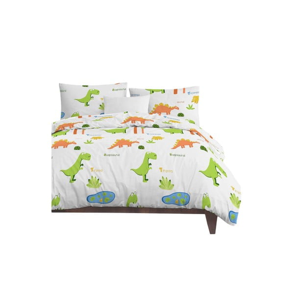 Lenjerie de pat pentru copii albă pentru pat de o persoană 140x200 cm Dinolar – Mijolnir