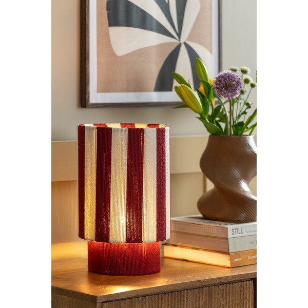 Veioză roșie/albă cu tapițerie din frânghie (înălțime 35 cm) Vienna Stripes – Leitmotiv-image-1
