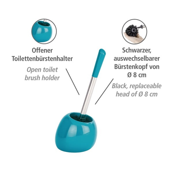 Perie pentru toaletă Wenko Polaris Petrol, albastru petrol-image-3