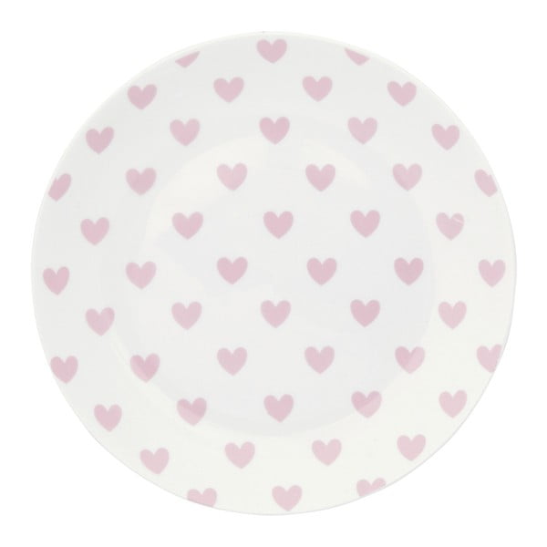 Farfurie ceramică Miss Étoile Rose Hearts, ⌀ 17 cm
