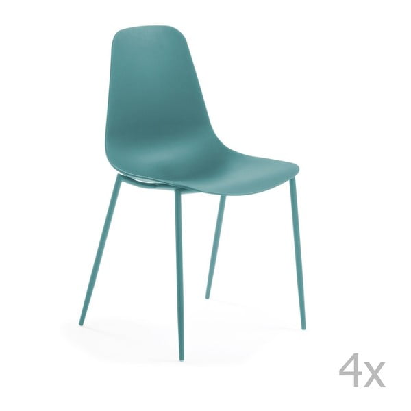 Set 4 scaune La Forma Wassu, albastru