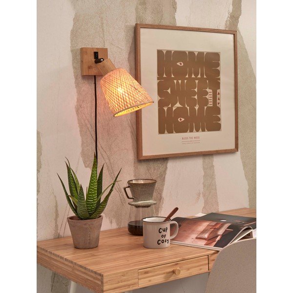 Aplică de perete în culoare naturală ø 15 cm Java – Good&Mojo-image-1