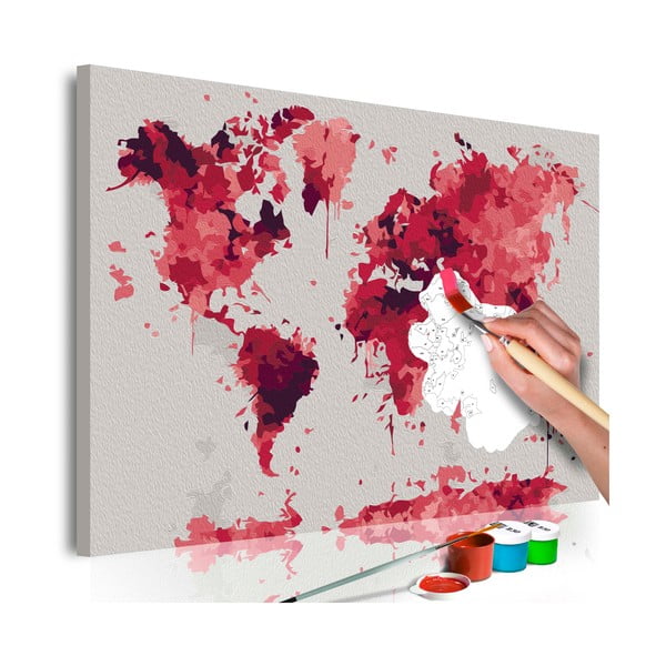 Set DIY pentru crearea unei picturi pe pânză Artgeist Watercolor Map, 60 x 40 cm