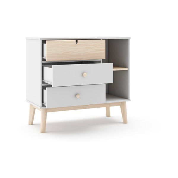 Comodă de copii albă joasă 90x40 cm Estefania – Marckeric-image-2