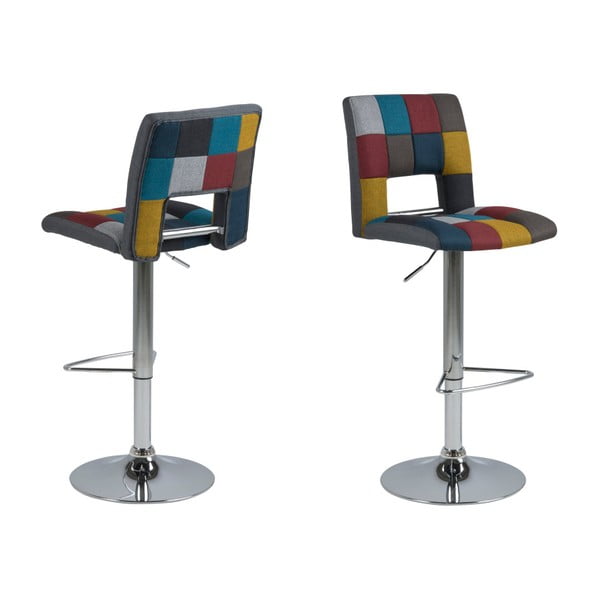 Set 2 scaune pentru bar Actona Wilma Barstool Patchwork-image-3