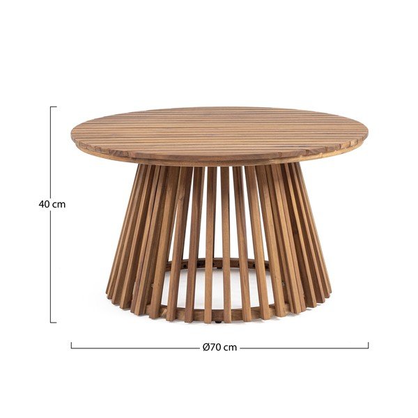 Măsuță de cafea pentru exterior rotundă din lemn de acacia ø 70 cm Rodano – Bizzotto-image-3