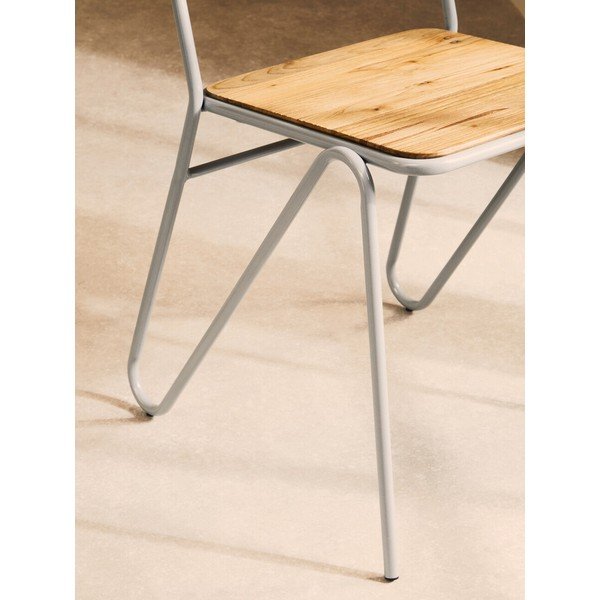 Scaun de dining gri/în culoare naturală din lemn de ulm District – Premier Housewares-image-4