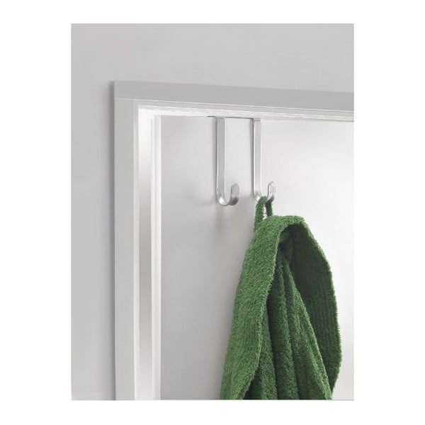Cuier suspendat pentru ușă cu 2 cârlige Metaltex, lungime 14 cm-image-1