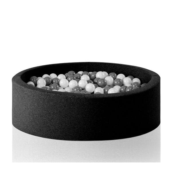 Piscină rotundă pentru copii cu 200 de mingi Misioo, 90 x 30 cm, negru