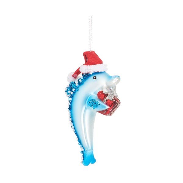 Ornament de Crăciun lucrat manual din sticlă 12,5 cm Dolphin – Sass & Belle