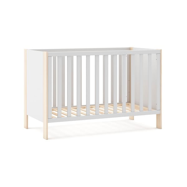 Pătuț alb/în culoare naturală 60x120 cm Esteban – Marckeric-image-3