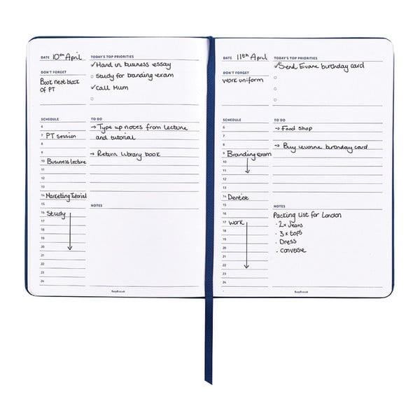Agendă nedatată Busy B Vibrant Vbes, 365 pagini, albastru-image-3