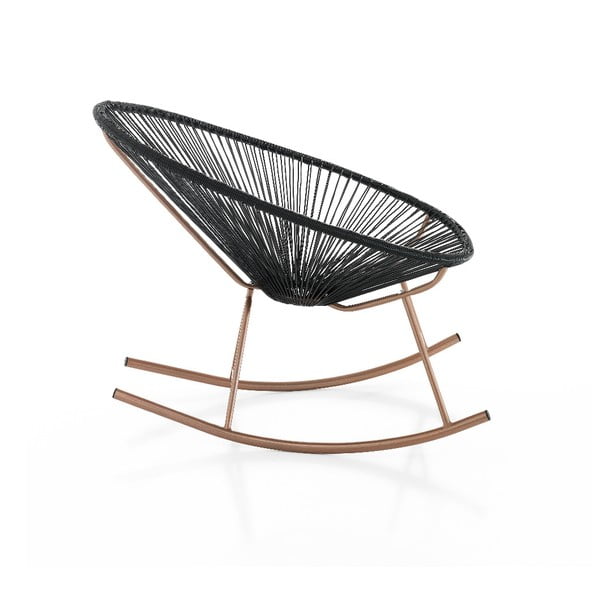 Fotoliu balansoar adecvat pentru exterior Tomasucci Numana, negru-image-1