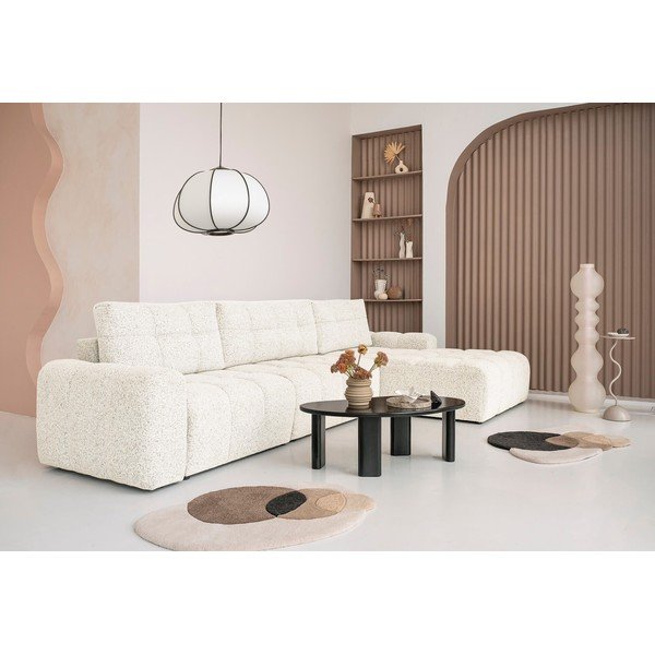 Colțar modular crem extensibil/cu spațiu de depozitare (cu colț pe partea dreaptă) Lulu – Miuform-image-1