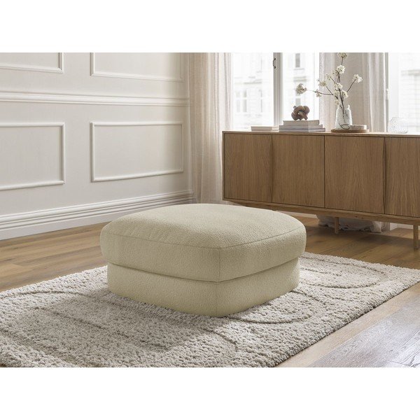 Taburet bej cu tapițerie din țesătură bouclé Leonore – Bobochic Paris-image-1