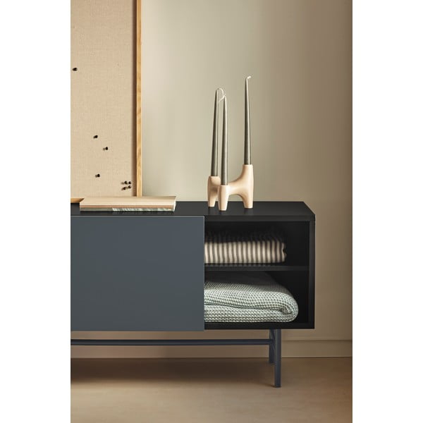 Comodă TV neagră-gri antracit 180x56 cm Nube – Teulat-image-1