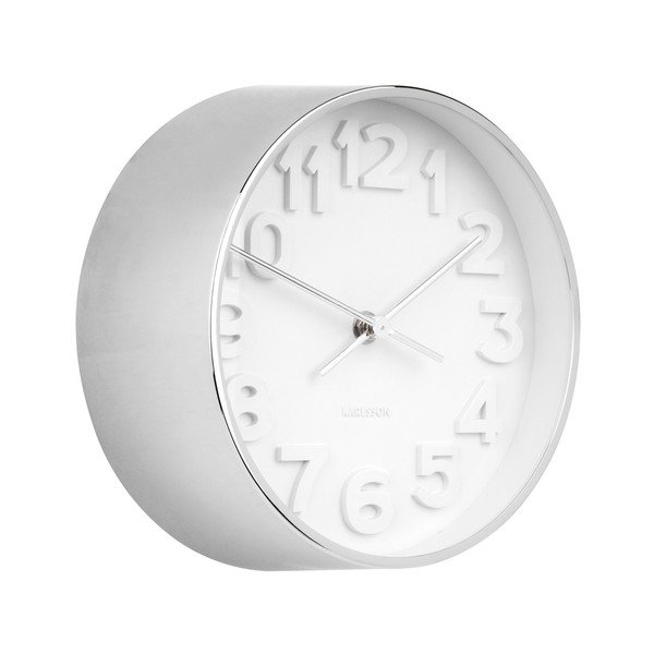 Ceas de perete Karlsson Stout, ⌀ 22 cm, detalii argintii-image-1