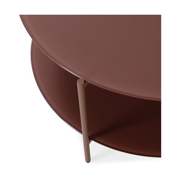 Măsuță de cafea teracotă rotundă cu blat din sticlă ø 83 cm Davi – MOME-image-4