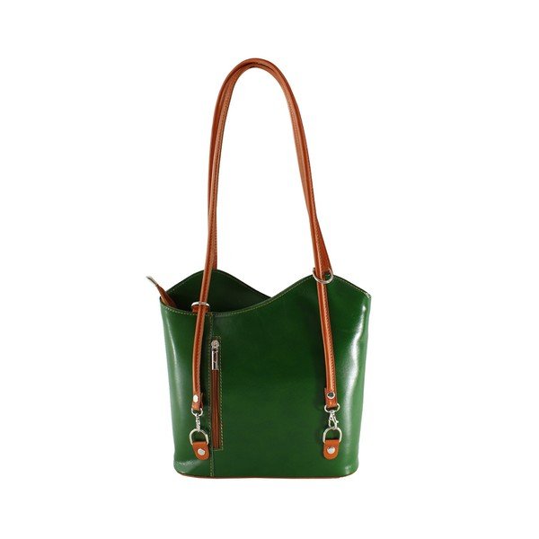Geantă din piele Chicca Borse Phoebe, verde-image-2