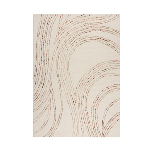 Covor portocaliu/crem din lână 200x290 cm Abstract Swirl – Flair Rugs