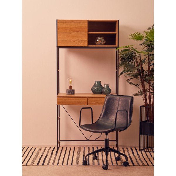 Scaun de birou negru din imitație de piele Branson – Premier Housewares-image-4