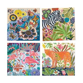 Set artistic pentru șablare Djeco Tropical Animals