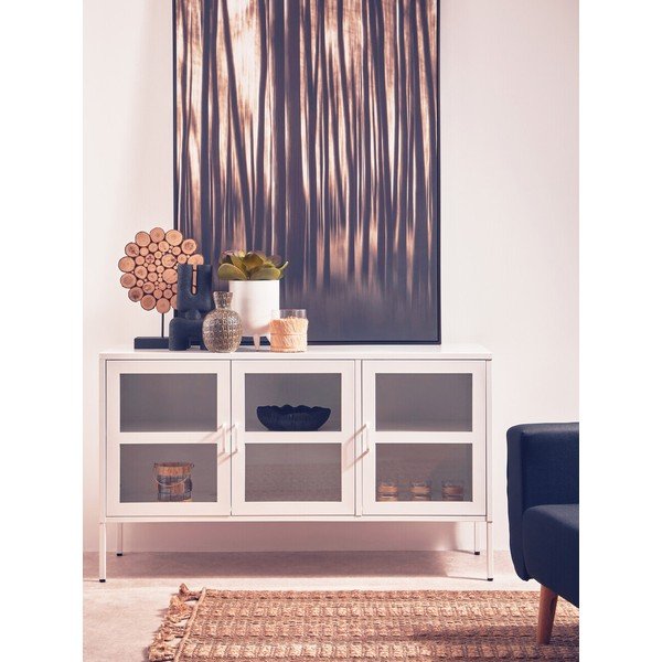 Vitrină albă din oțel 140x80x45 cm Acier – Premier Housewares-image-1