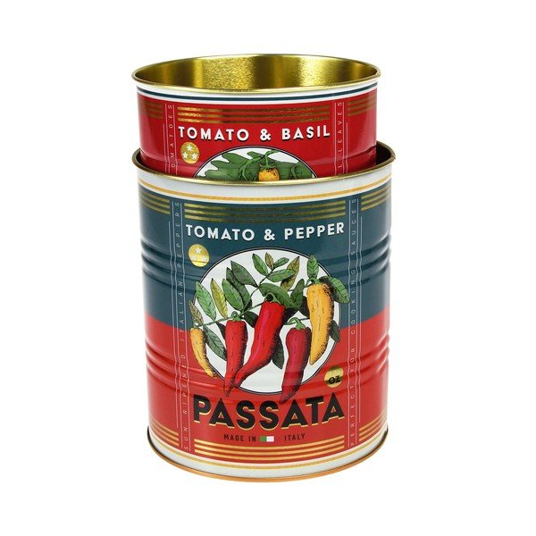 Cutii de depozitare 2 buc. din staniu decorative ø 11x13 cm Passata – Rex London-image-2