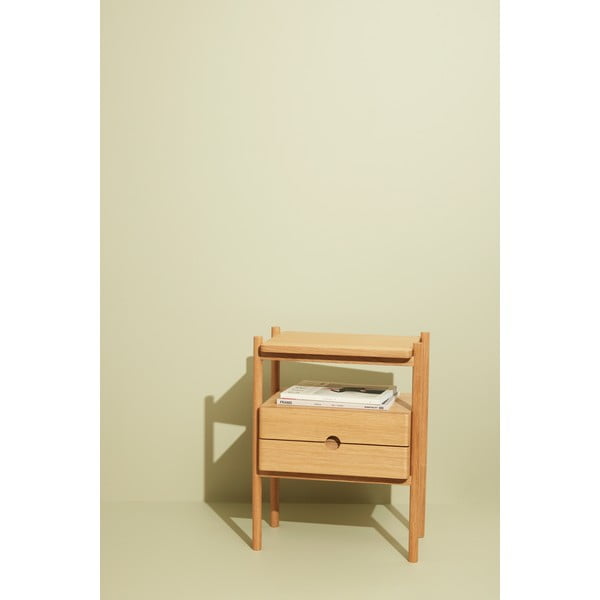 Noptieră în culoare naturală cu aspect de lemn de stejar Appeal – Hübsch-image-3