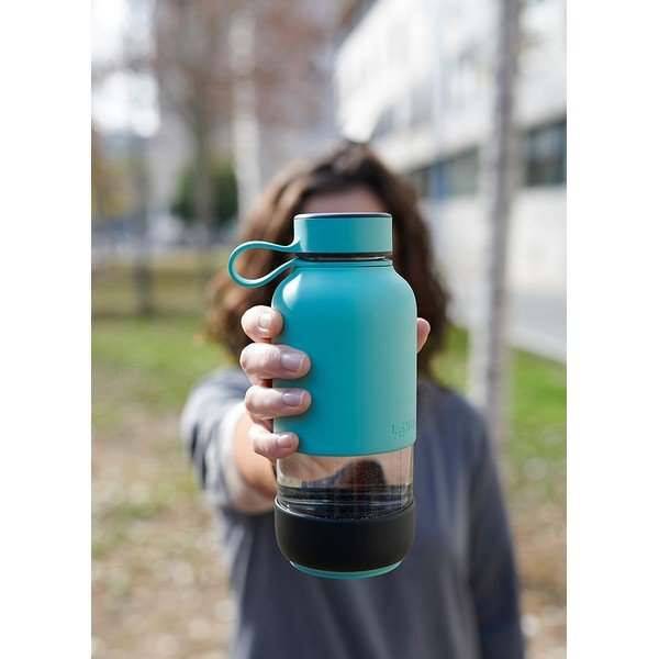 Sticlă turcoaz de călătorie din sticlă 500 ml To Go – Lékué-image-3