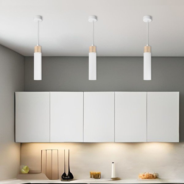 Lustră albă/în culoare naturală cu abajur din metal Claro – Candellux Lighting-image-1