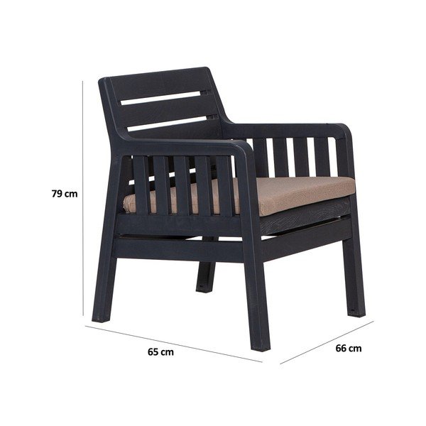 Set mobilier de grădină gri antracit pentru două persoane Lara – Floriane Garden-image-2