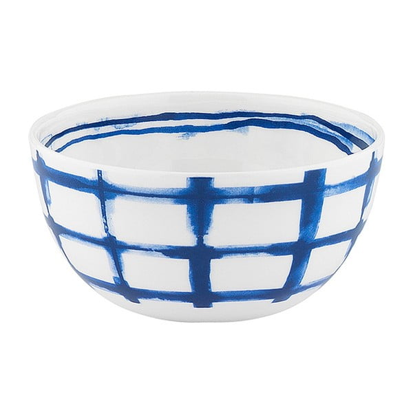 Bol din porțelan Santiago Pons Grid, ⌀ 11 cm, alb - albastru