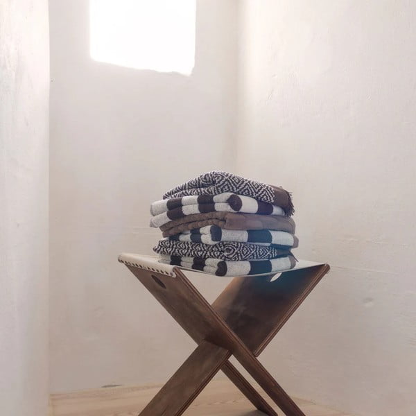 Prosop maro din bumbac organic din frotir 50x90 cm Retro – Mette Ditmer Denmark-image-4