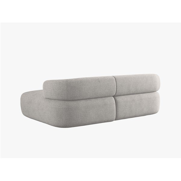 Colțar gri deschis cu tapițerie din țesătură bouclé (cu colț pe partea dreaptă/cu șezlong) Jenny – Micadoni -image-3