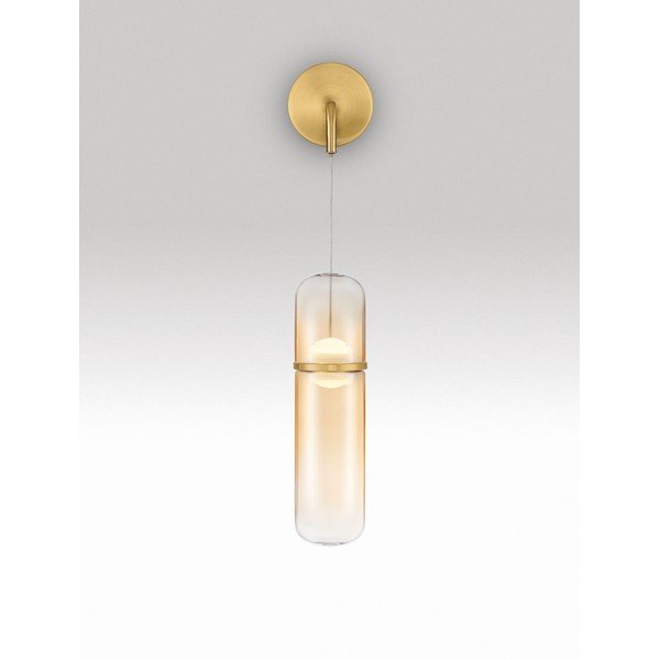 Aplică de perete aurie LED cu intensitate reglabilă din sticlă Norma – Nova Luce-image-4