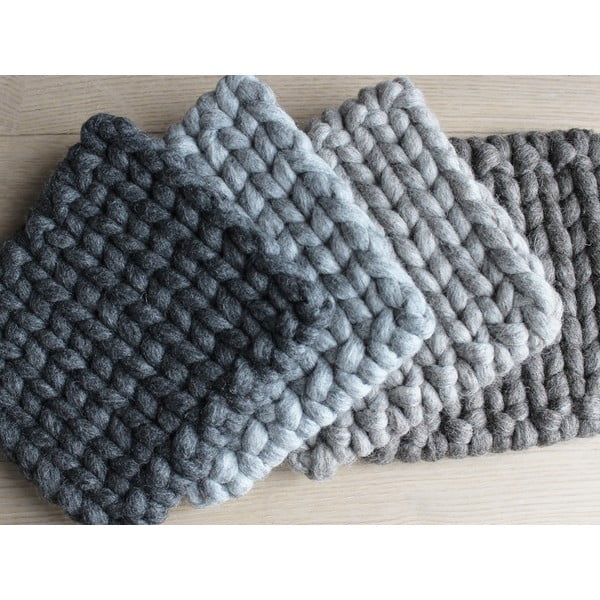 Suport țesut din lână pentru pahar/veselă Wooldot Braider Coaster, 20 x 20 cm, antracit-image-3