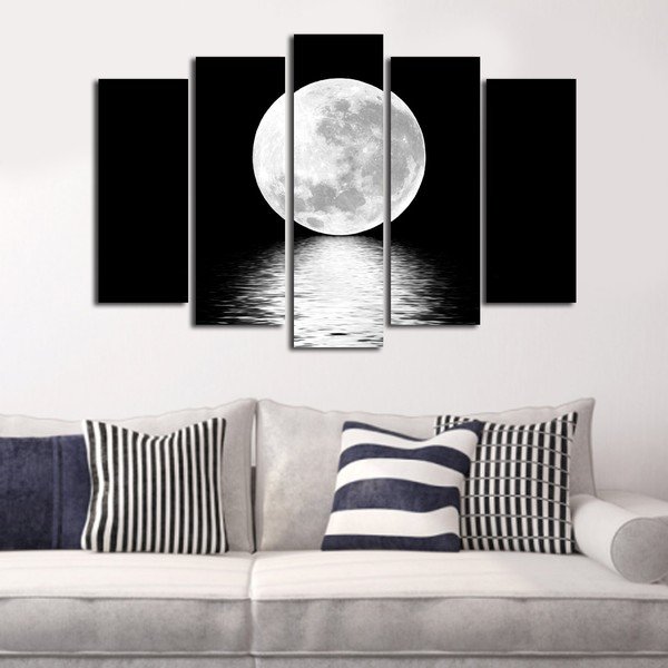 Tablou din mai multe piese White Moon, 105 x 70 cm-image-3