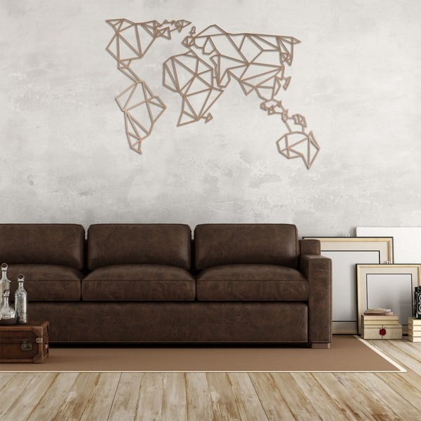 Decorațiune metalică de perete Homemania Decor World 100 x 55 cm, arămiu-image-1