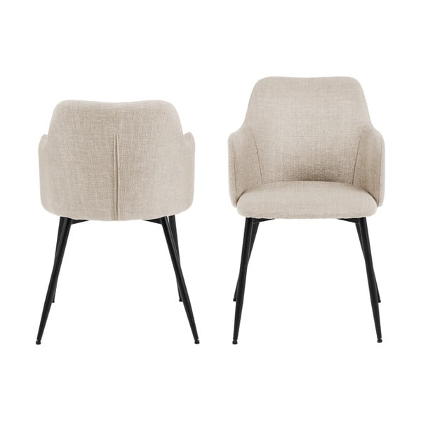 Set de scaune de sufragerie crem 2 buc. tapițat Ilsa – Actona-image-4