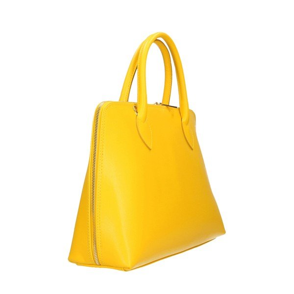 Geantă de mână Chicca Borse Arancio din piele galbenă-image-1