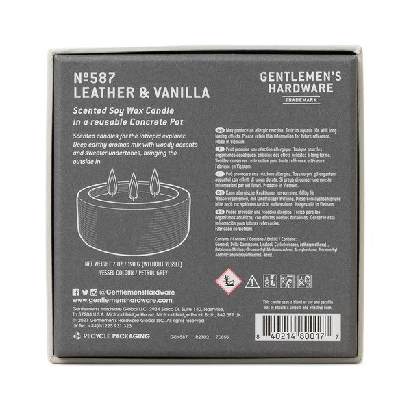 Lumânare parfumată din ceară de soia timp de ardere 40 h Leather & Vanilla – Gentlemen's Hardware-image-3