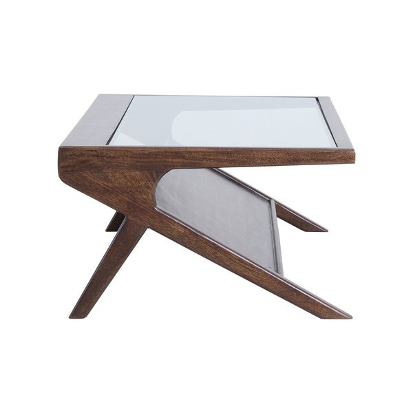 Măsuță de cafea în culoare naturală închisă cu blat din sticlă 70x112 cm Yuki – Light & Living-image-4