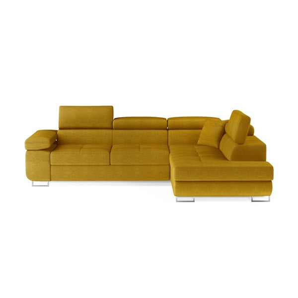 Colțar galben extensibil/cu spațiu de depozitare (cu colț pe partea dreaptă/în formă de ”L”) Anton – ELTAP