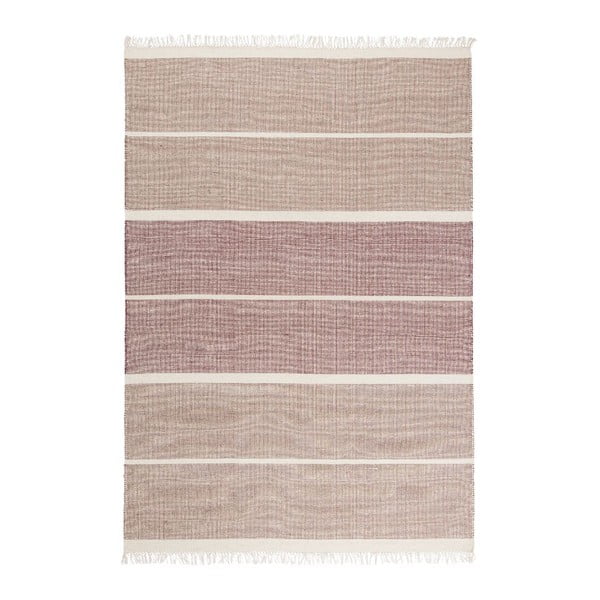 Covor de lână țesut manual Linie Design Refine, 140 x 200 cm, roz pudră 